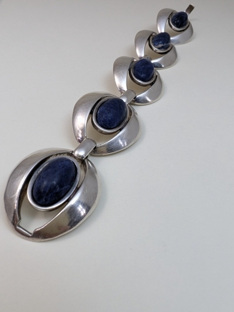 Bransoletka srebrna srebro 925, lapis lazuli