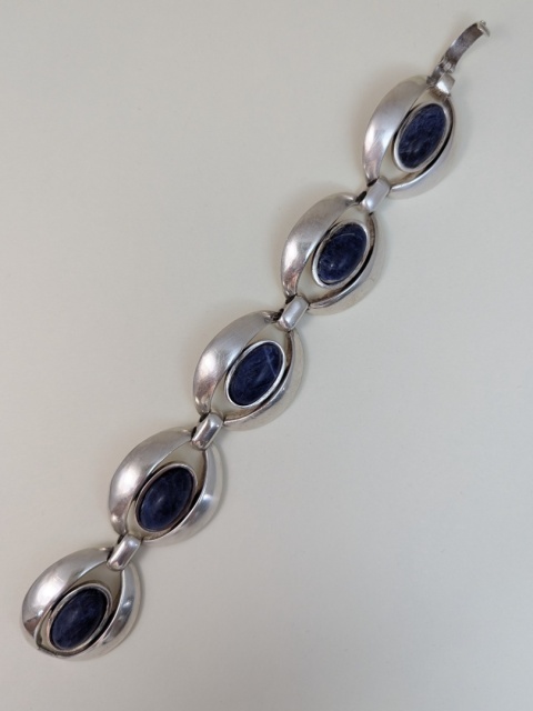 Bransoletka srebrna srebro 925, lapis lazuli